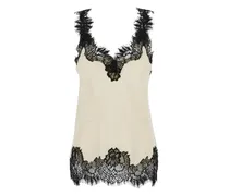 Spitzentop mit V-Ausschnitt - Nude