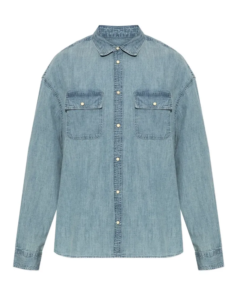 AllSaints Gribbs Hemd mit Brusttasche - Blau Blau