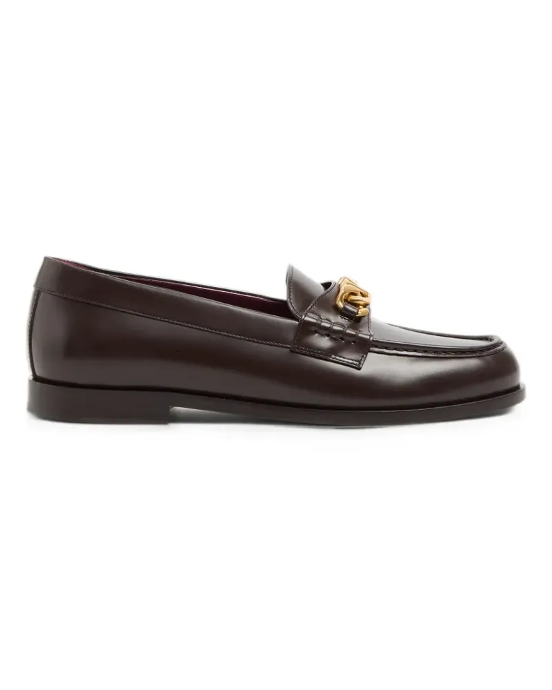 Valentino Garavani Vlogo Chain calfskin loafers - Braun Braun