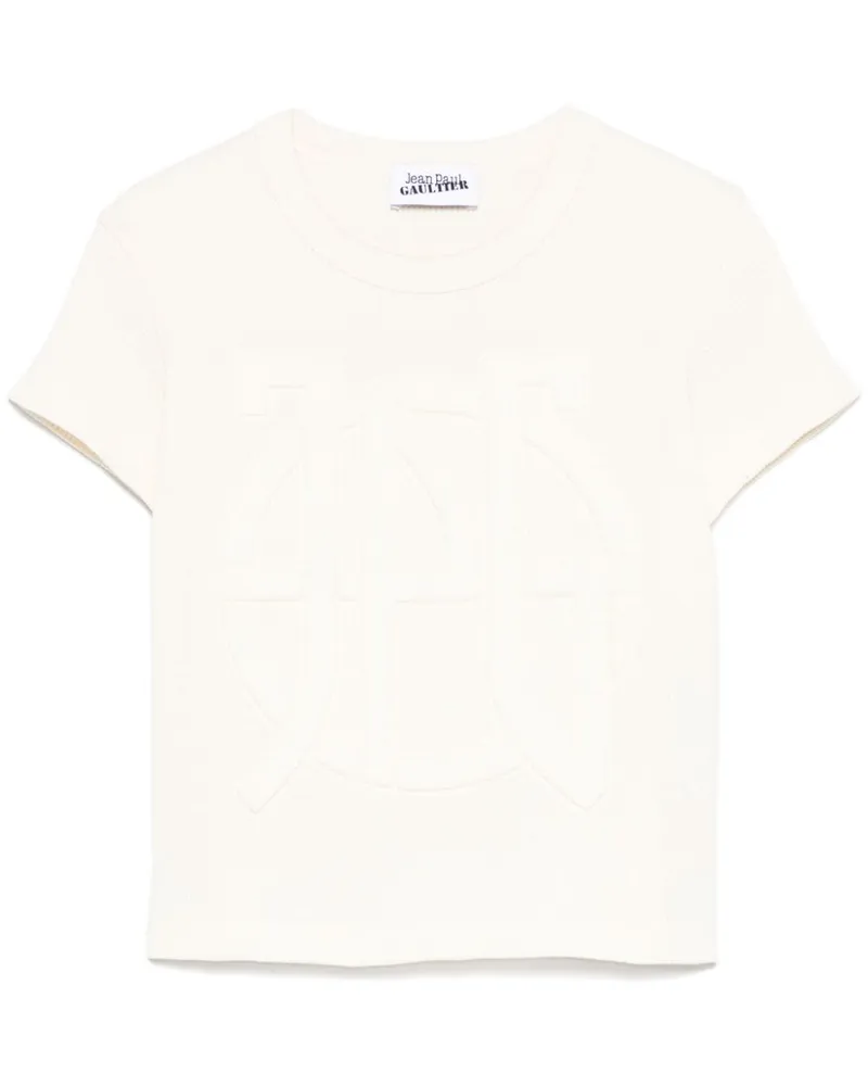 Jean Paul Gaultier Waffle T-Shirt mit Logo-Prägung - Nude Nude