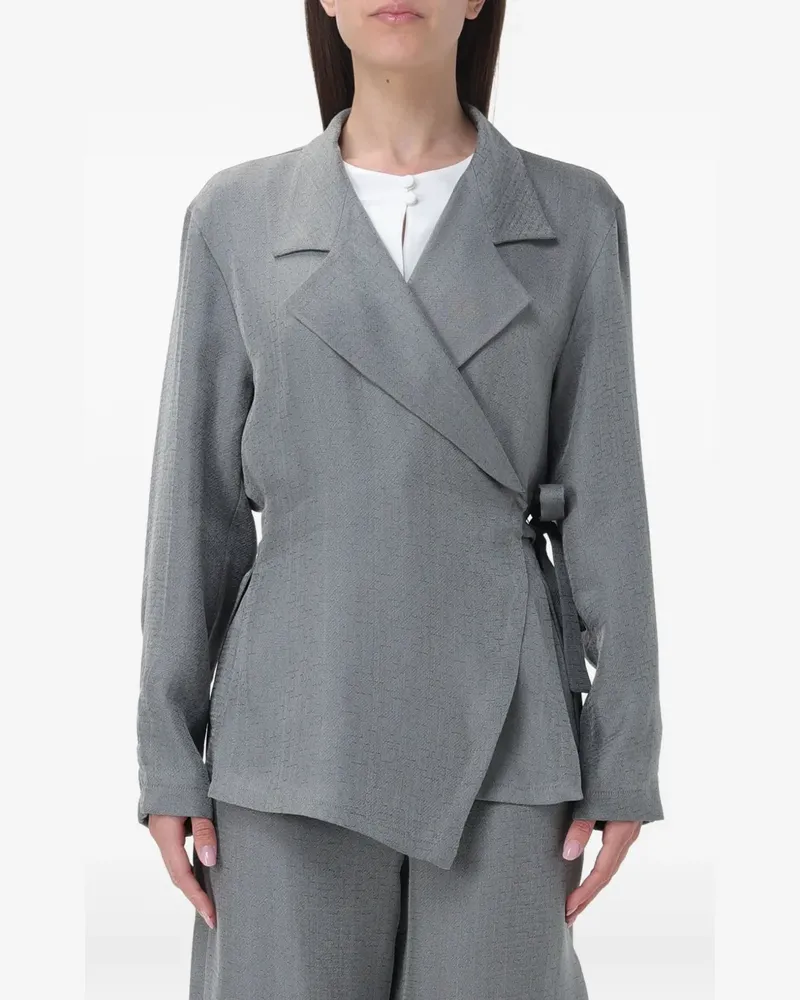 Giorgio Armani Jacke mit Bindegürtel - Grau Grau