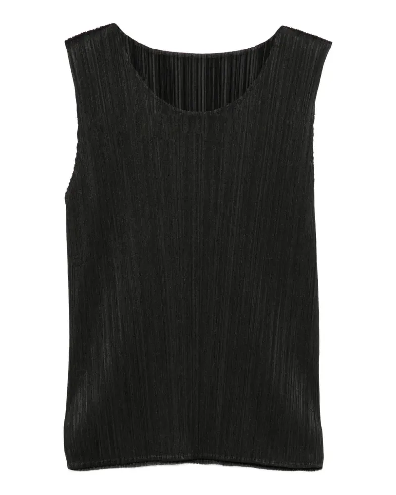 Issey Miyake Plissierter Trägershirt - Schwarz Schwarz