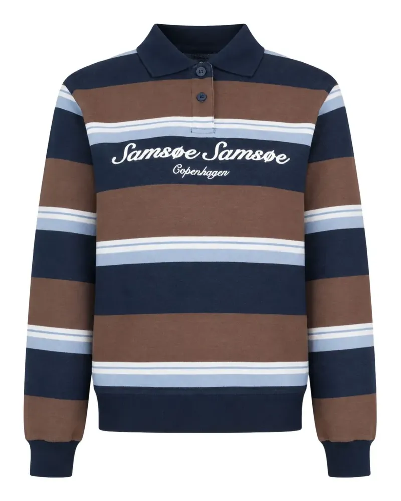Samsøe & Samsøe Gestreiftes Poloshirt - Blau Blau
