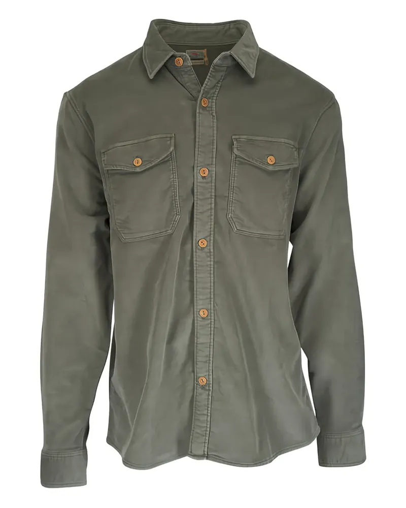 Faherty Geknöpfte Hemdjacke mit Klappentasche - Grün Grün
