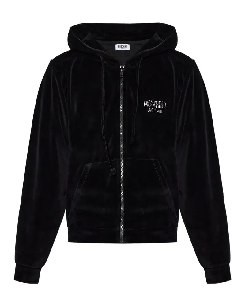 Moschino Active rhinestone-embellished hoodie - Schwarz Schwarz