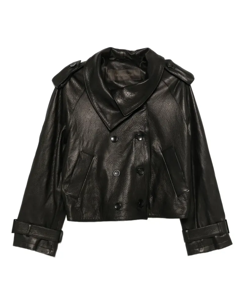 Giorgio Brato double-breasted leather jacket - Schwarz Schwarz
