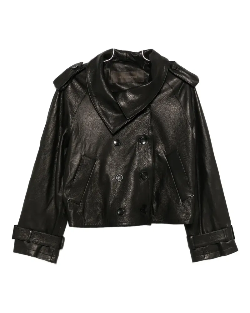 Giorgio Brato double-breasted leather jacket - Schwarz Schwarz