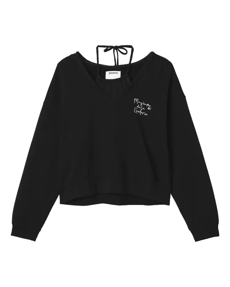 Musium Div. V-neck halterneck sweatshirt - Schwarz Schwarz