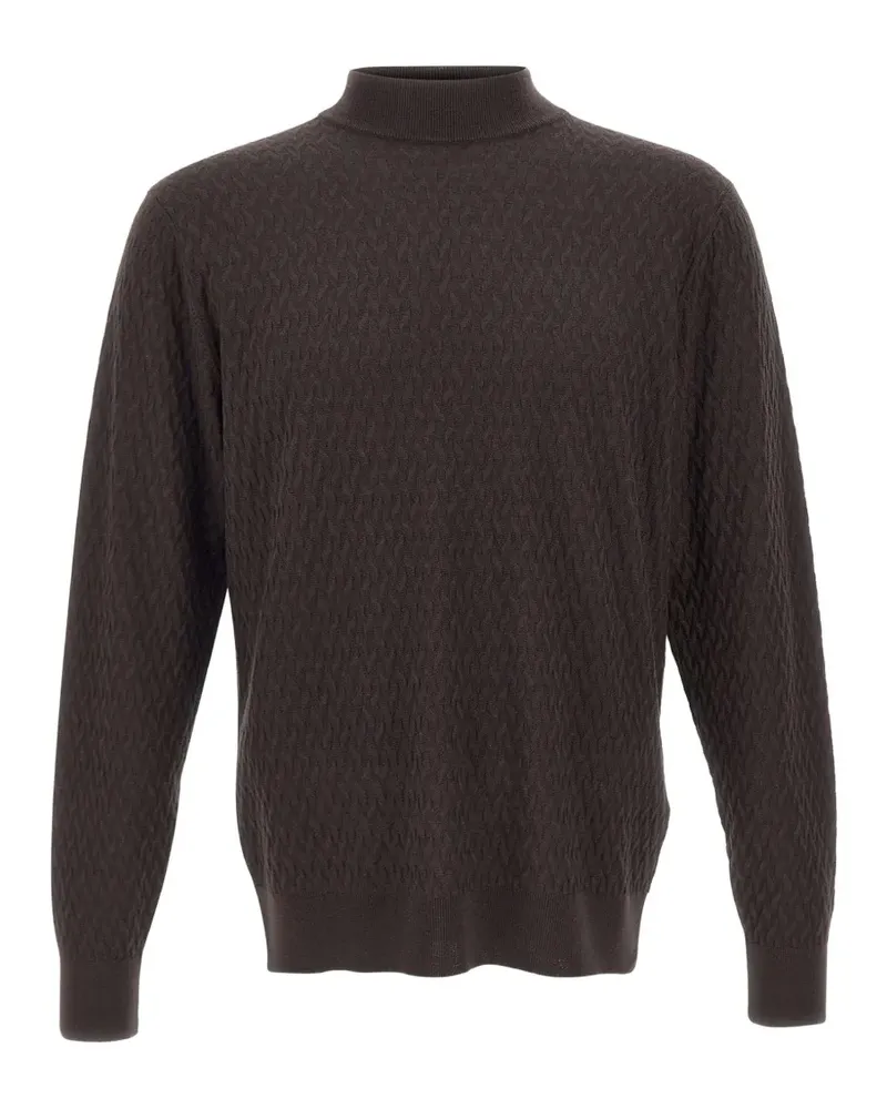 Filippo de Laurentiis Pullover mit Fischgrätenmuster - Braun Braun