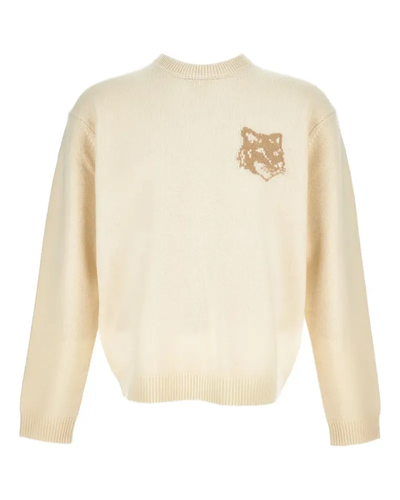 Kitsuné Pullover mit Fuchskopf-Intarsie - Nude Nude