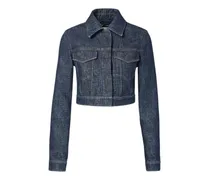 Cropped-Jacke mit Logo - Blau