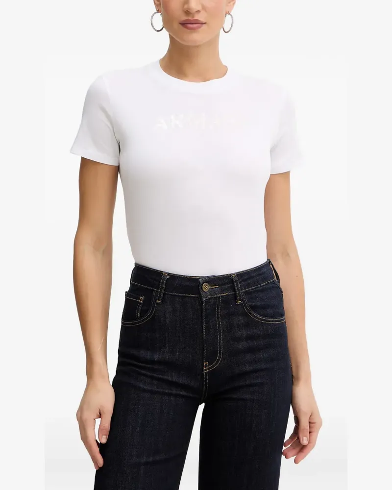 Armani Exchange T-Shirt mit Logo-Print - Weiß Weiß