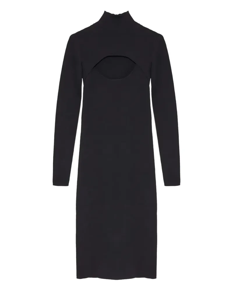 Yves Salomon Kleid mit Stehkragen - Schwarz Schwarz