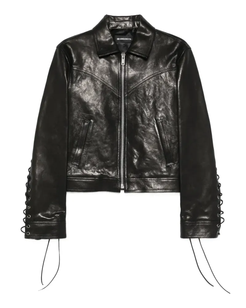 Ann Demeulemeester Jacke aus Leder - Schwarz Schwarz