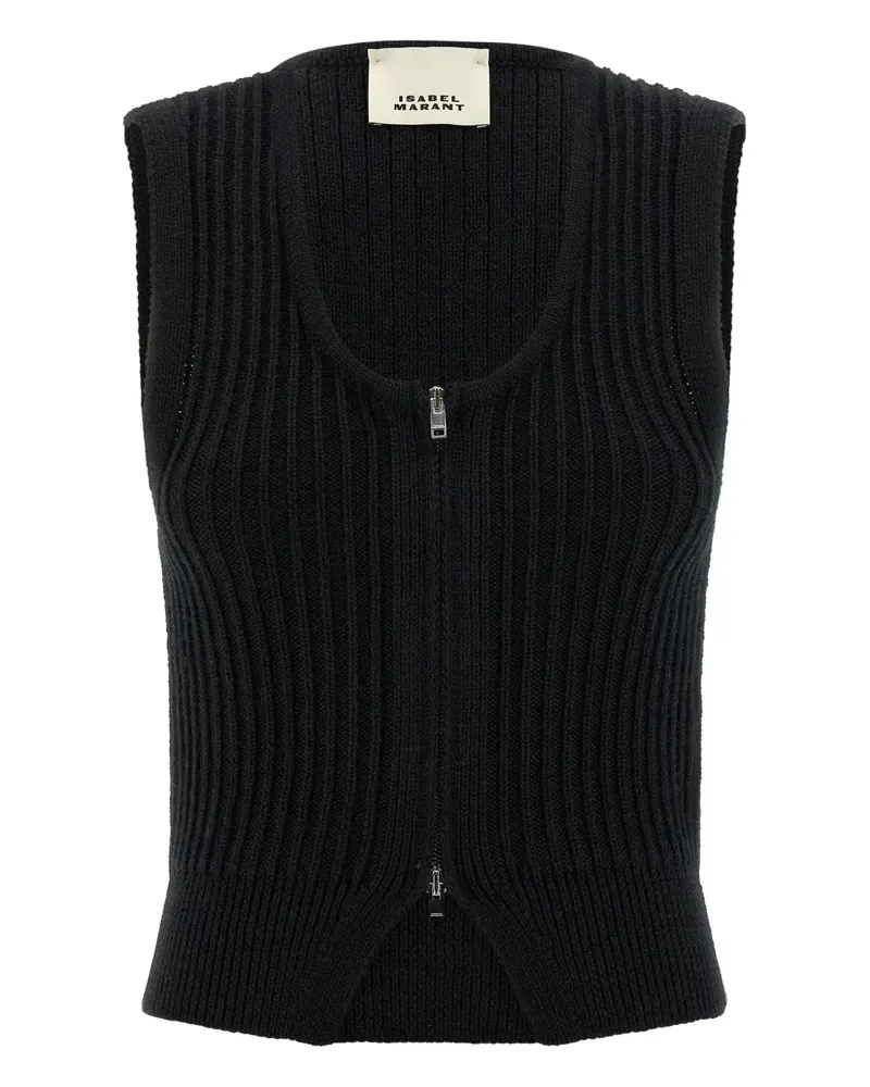 Isabel Marant Gerippte Devima Weste mit Reißverschluss - Schwarz Schwarz