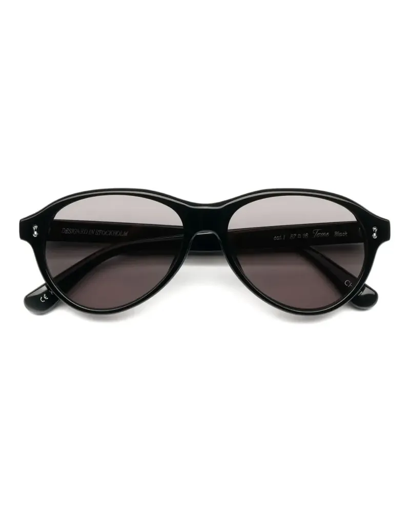 CHIMI Tome Sonnenbrille mit rundem Gestell - Schwarz Schwarz