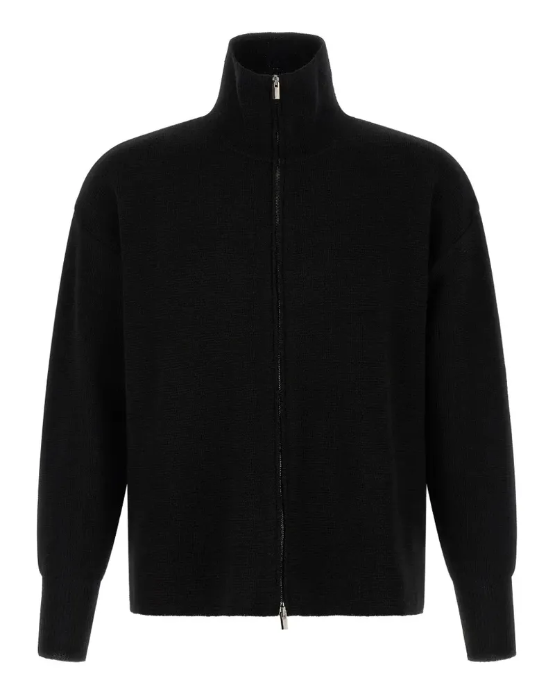 MA'RY'YA Cardigan mit Reißverschluss - Schwarz Schwarz
