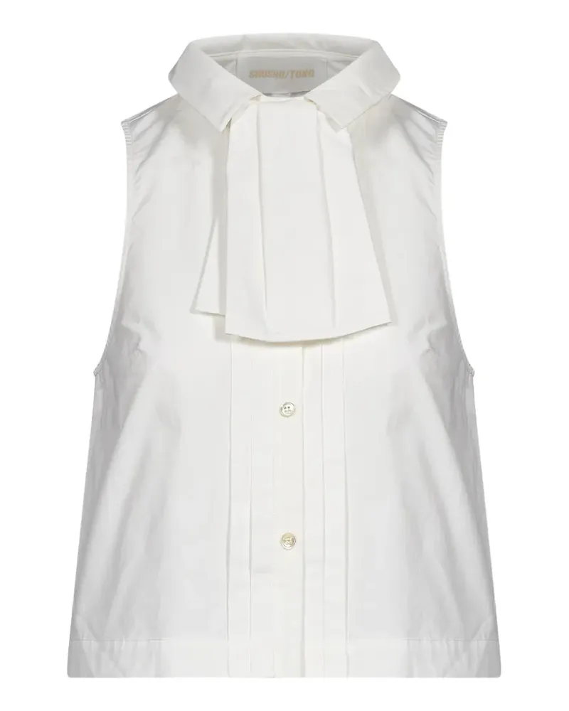 SHUSHU/TONG bow-detail sleeveless shirt - Weiß Weiß
