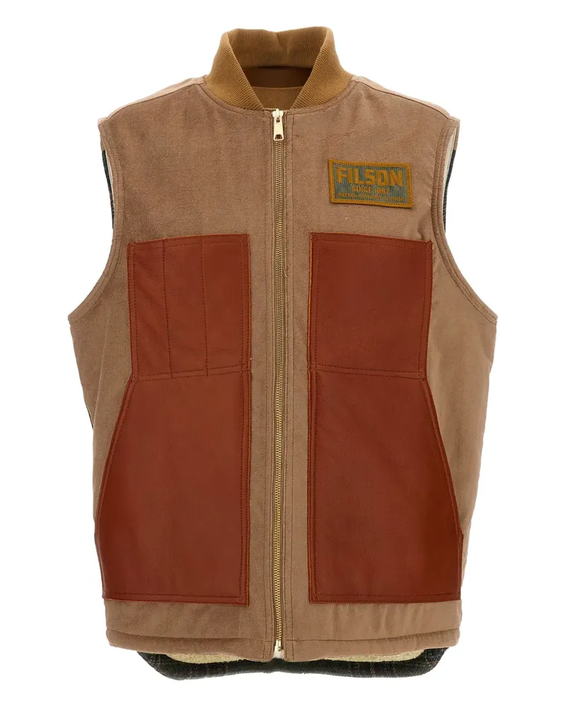 Junya Watanabe Weste mit Logo-Patch - Braun Braun