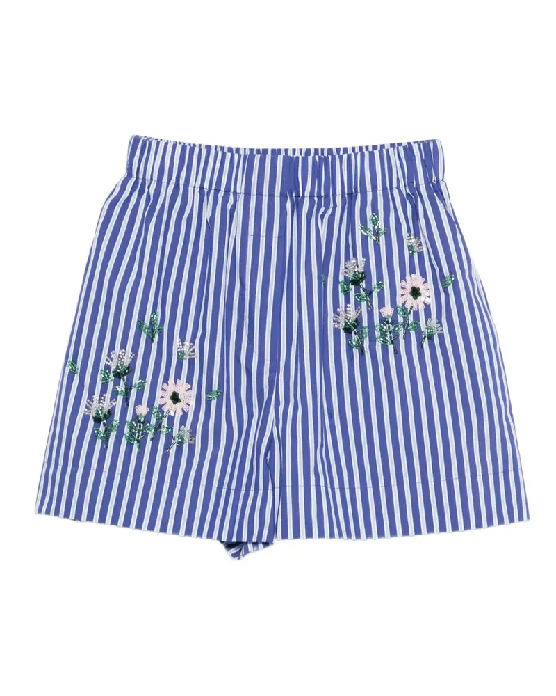 Maje Gestreifte Shorts - Blau Blau