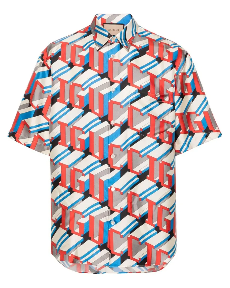 Gucci Hemd mit Pixel-Print - Nude Nude