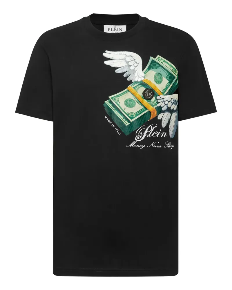 Philipp Plein T-Shirt mit Geld-Print - Schwarz Schwarz