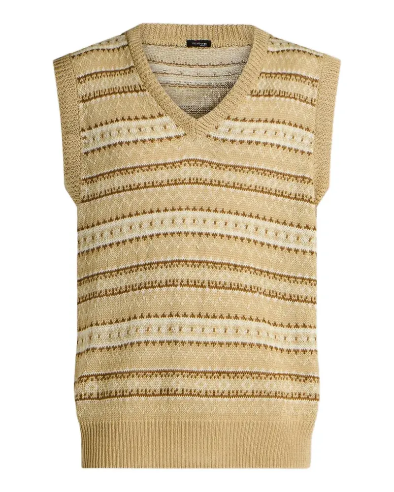 Kiton Geometrisch gemusterter Pullunder - Nude Nude