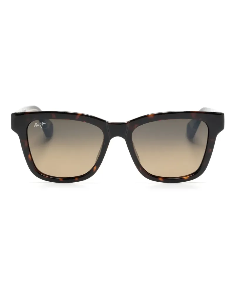 Maui Jim Eckige Hanohano Sonnenbrille - Braun Braun