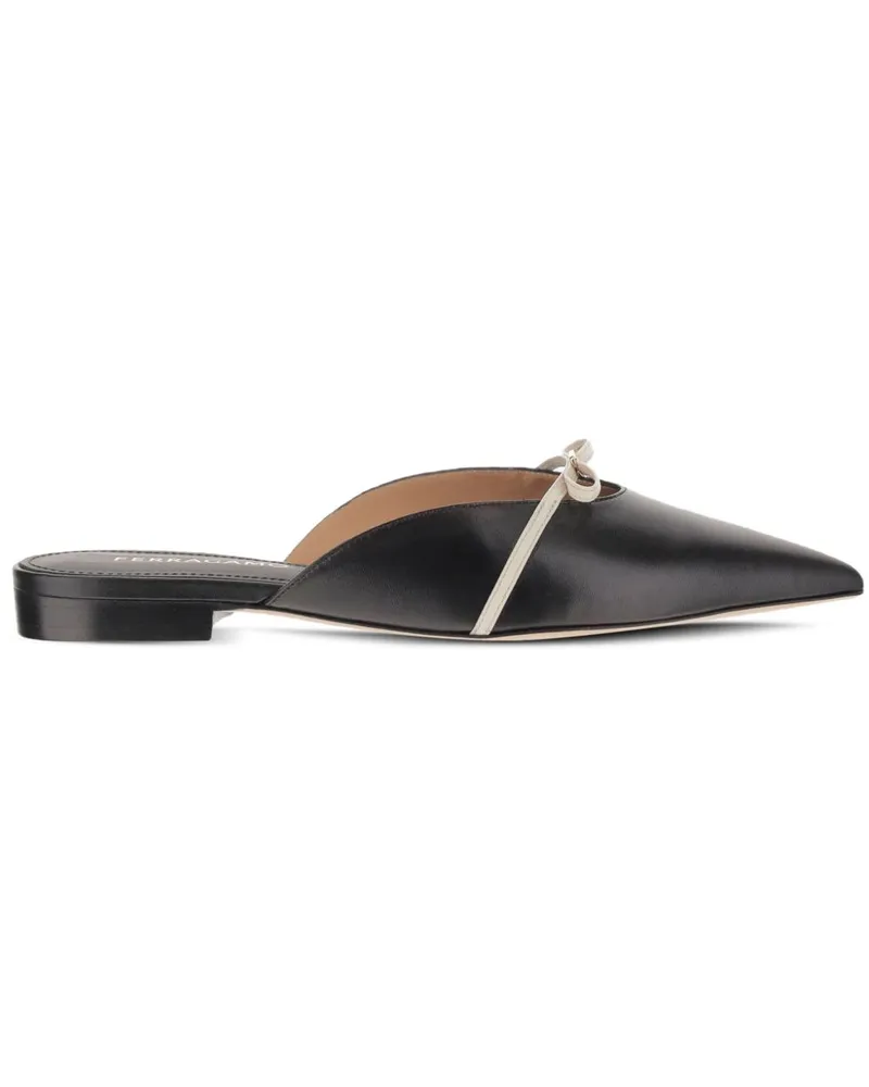 Ferragamo Mules mit Schleife - Schwarz Schwarz