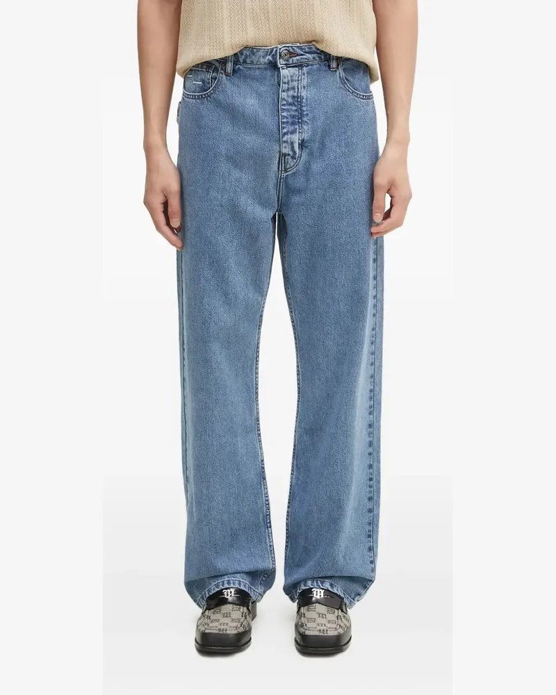 Filling Pieces Jeans mit Logo-Patch - Blau Blau