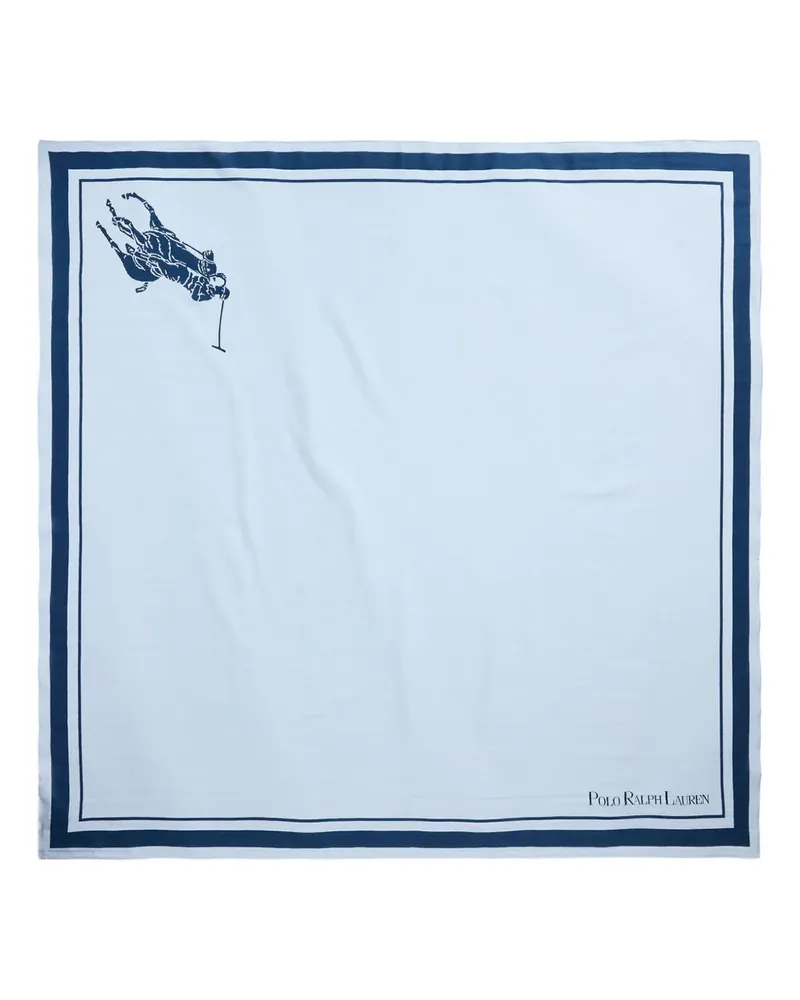 Ralph Lauren Schal mit grafischem Rand - Blau Blau