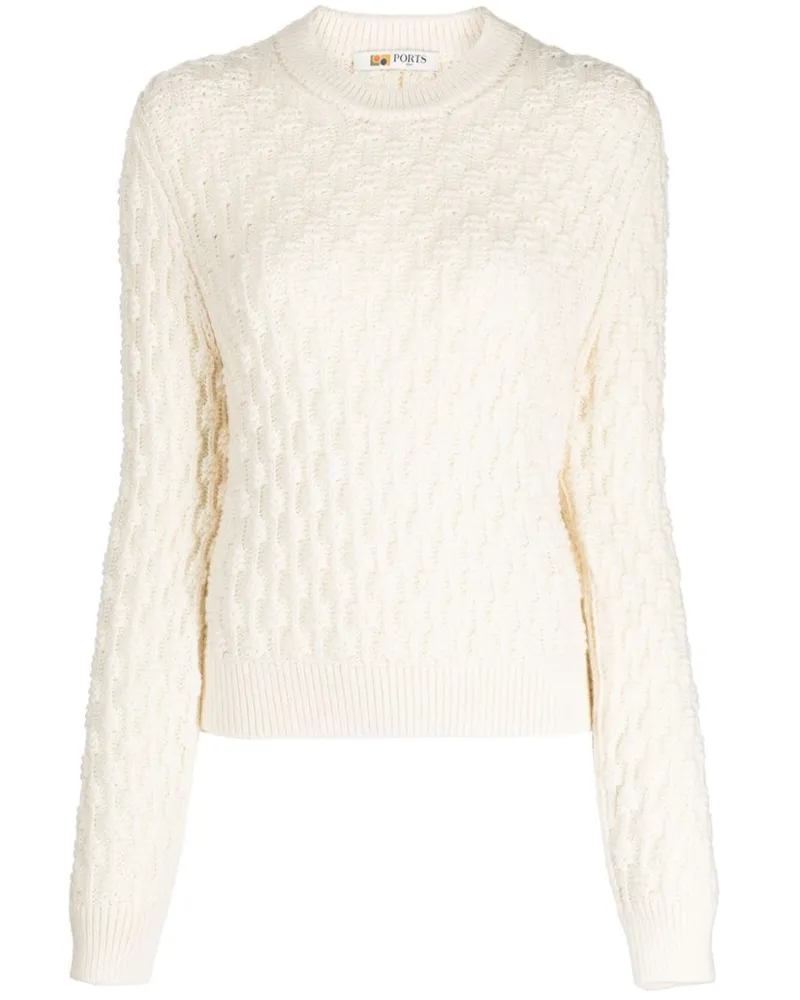 Ports 1961 Pullover mit 3D-Strickmuster Nude