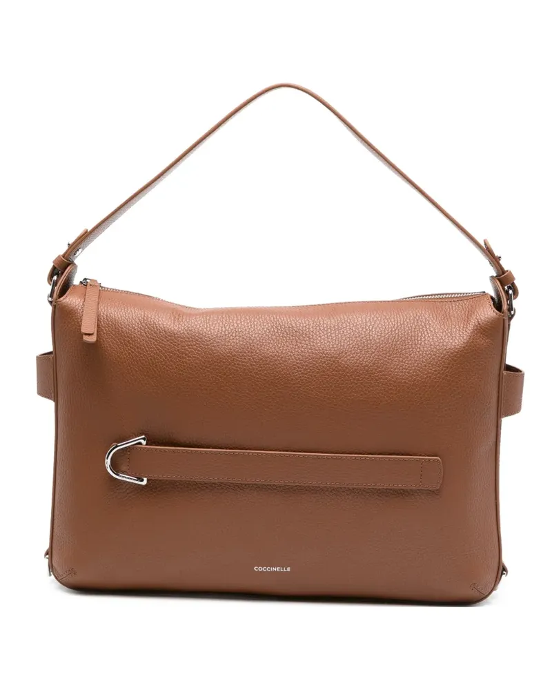 Coccinelle Schultertasche aus strukturiertem Leder - Braun Braun