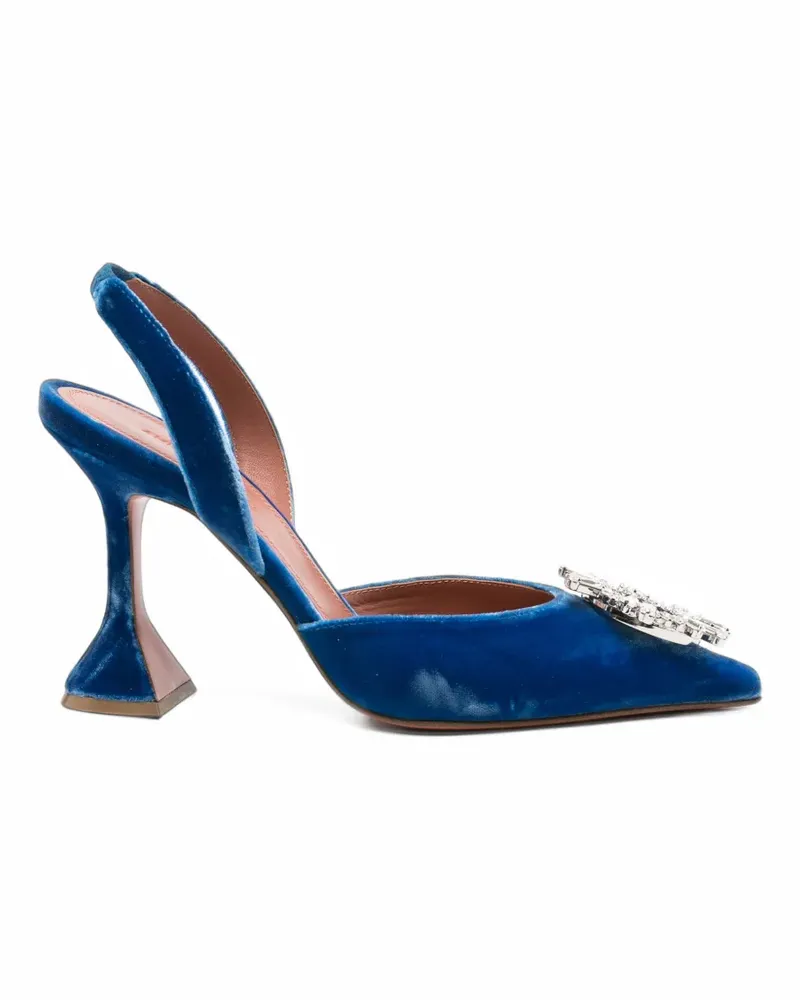 Amina Muaddi Begum Pumps mit Kristallen - Blau Blau