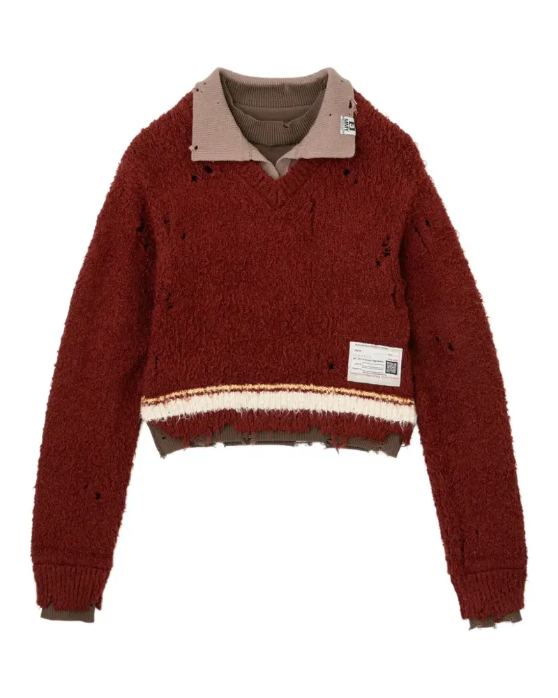 MIHARAYASUHIRO Pullover im Distressed-Look - Rot Rot