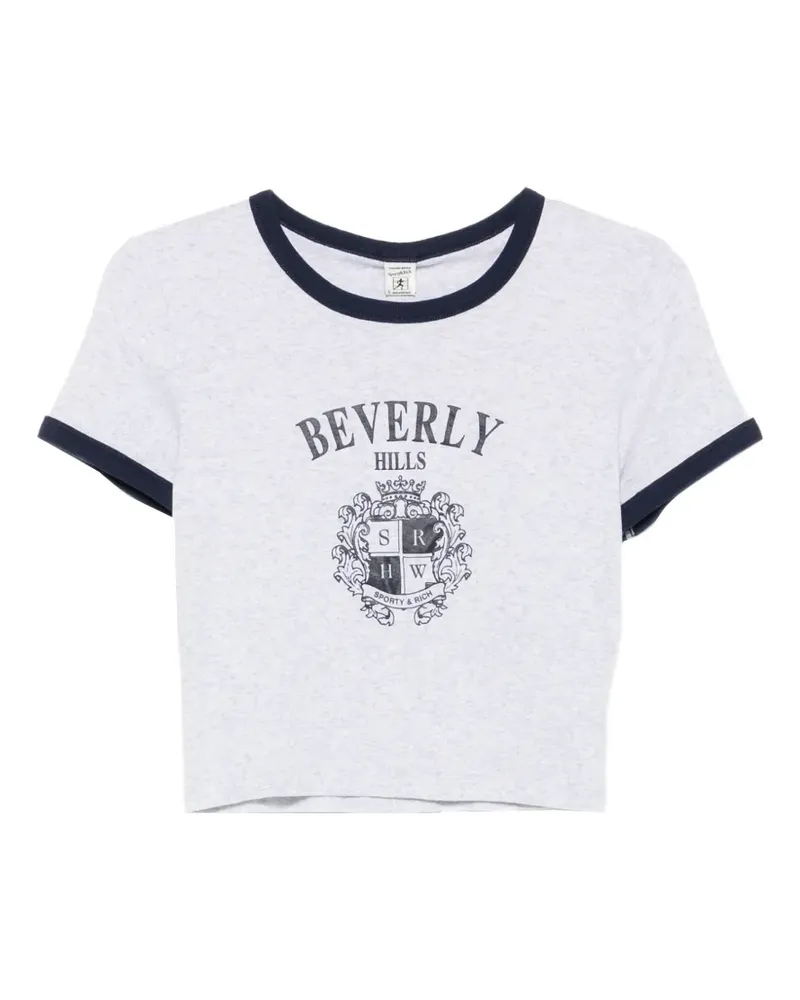 SPORTY & RICH T-Shirt mit Logo-Print - Grau Grau