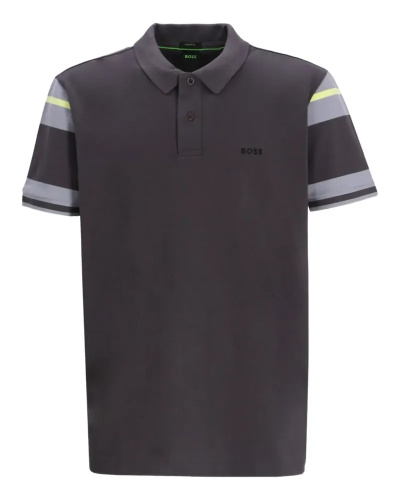 HUGO BOSS Poloshirt mit Streifendetail - Grau Grau