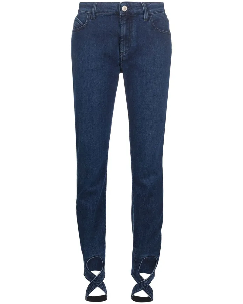 ATTICO Skinny-Jeans mit hohem Bund Blau