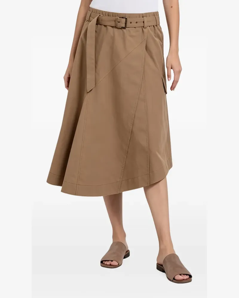 Brunello Cucinelli belted wrap midi skirt - Braun Braun