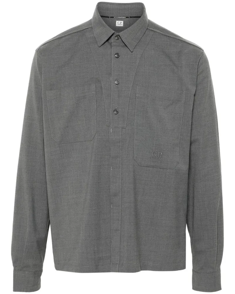 C.P. Company Hemd mit Logo-Stickerei - Grau Grau