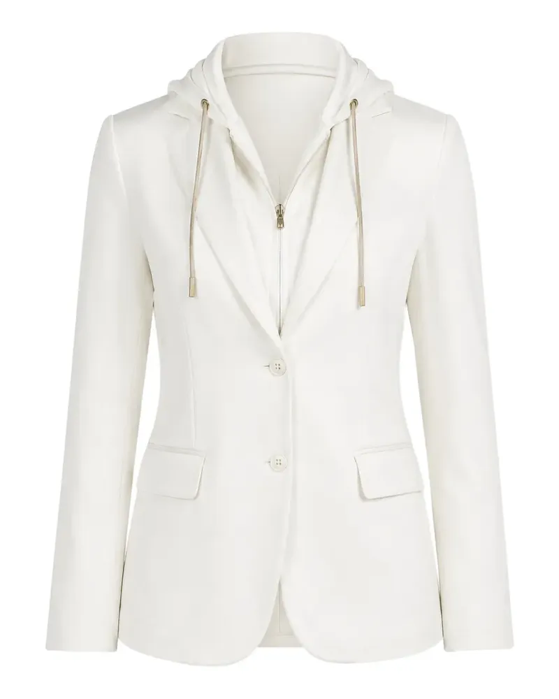 Eleventy hooded layered-bib blazer - Weiß Weiß