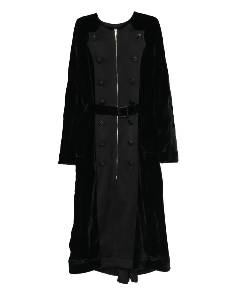 R13 Officer Mantel mit Gürtel - Schwarz Schwarz