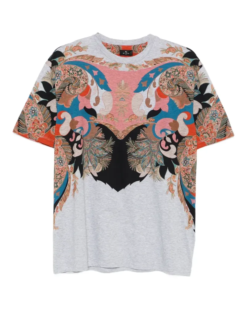 Etro T-Shirt mit Paisleymuster - Grau Grau