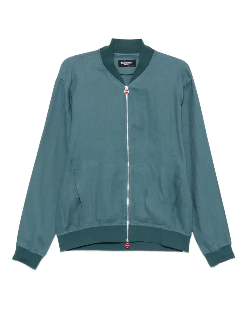 Kiton zipped linen jacket - Blau Blau