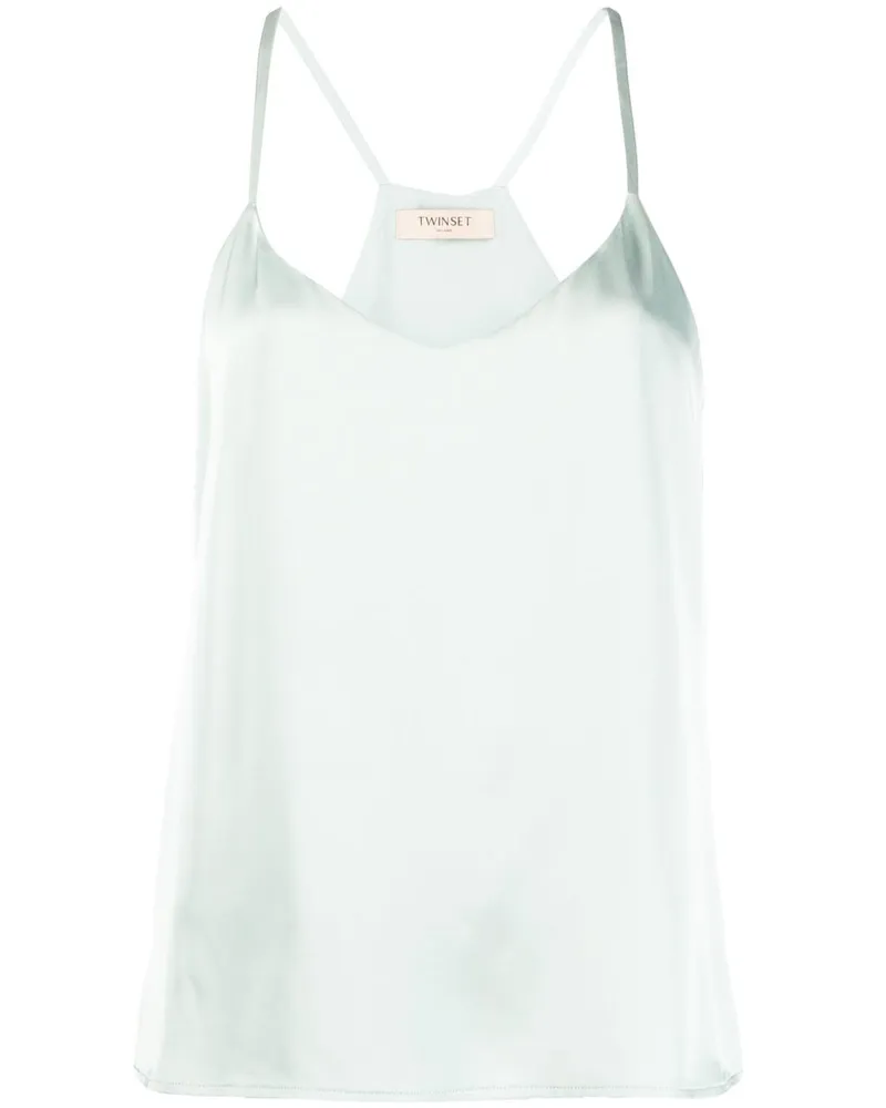 Twin-Set Tanktop mit Logo-Schild - Grün Grün