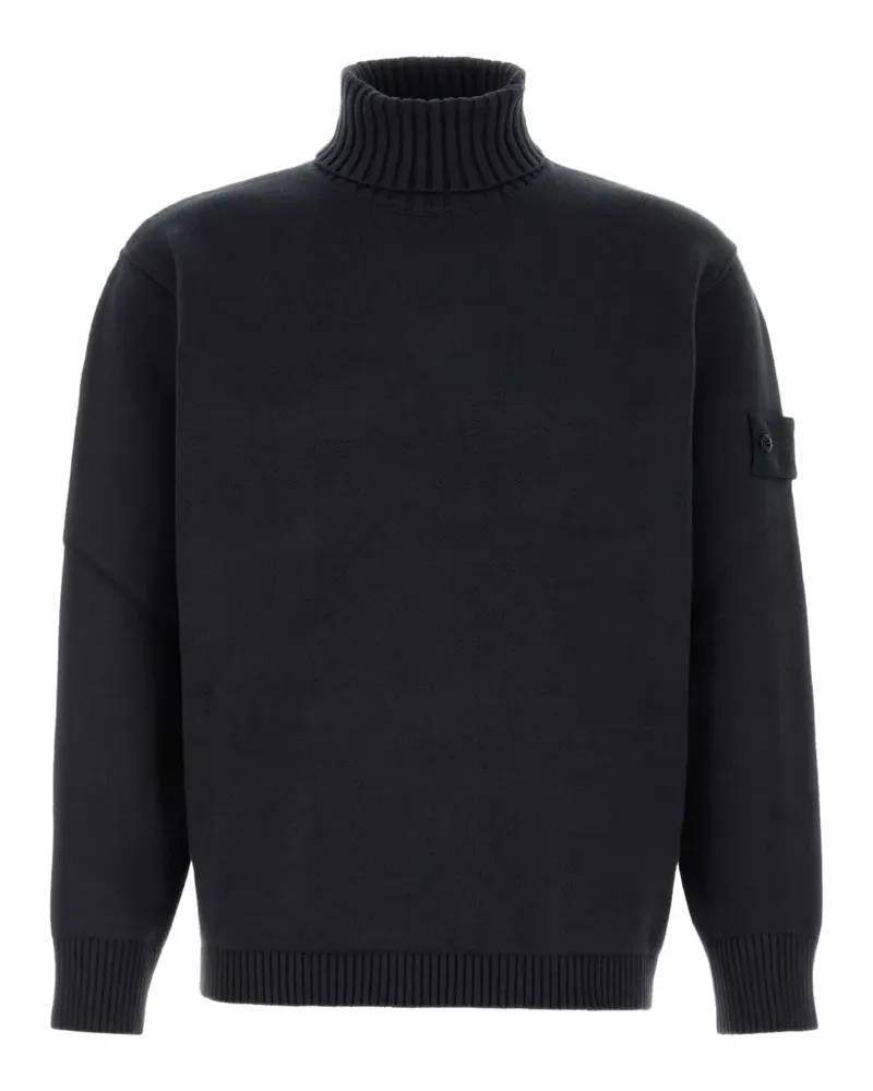 Stone Island logo-patch roll-neck sweater - Blau Blau