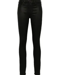 7 for all mankind Halbhohe Skinny-Jeans Schwarz