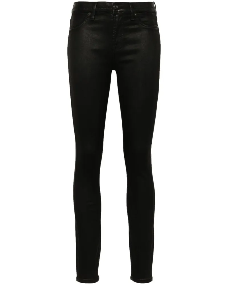 7 for all mankind Halbhohe Skinny-Jeans Schwarz