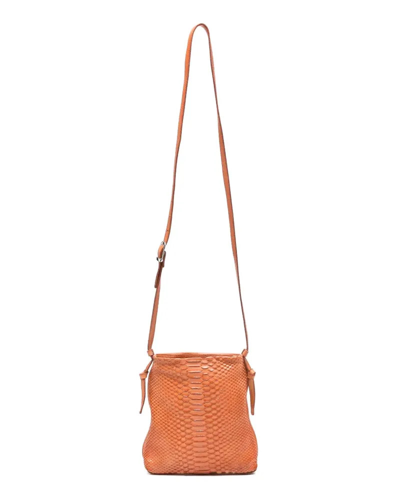 Reptile's House python-skin shoulder bag - Orange Orange