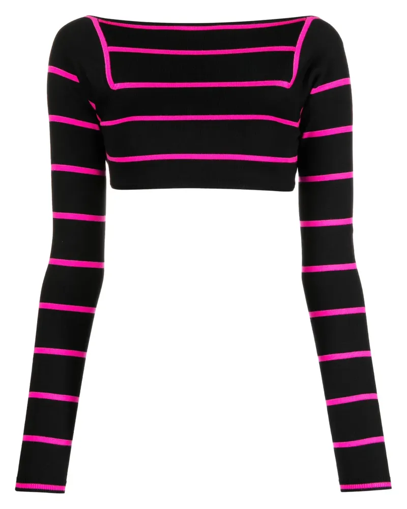 Emilio Pucci Gestreiftes Cropped-Top - Schwarz Schwarz